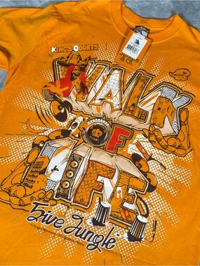 Vintage 5ive Jungle Walk Of Life T Shirt Mens L Hip Hop Gold Y2K NEW